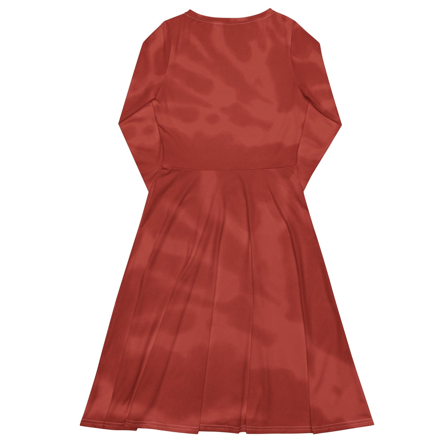 esess Long Sleeve Midi Dress Red