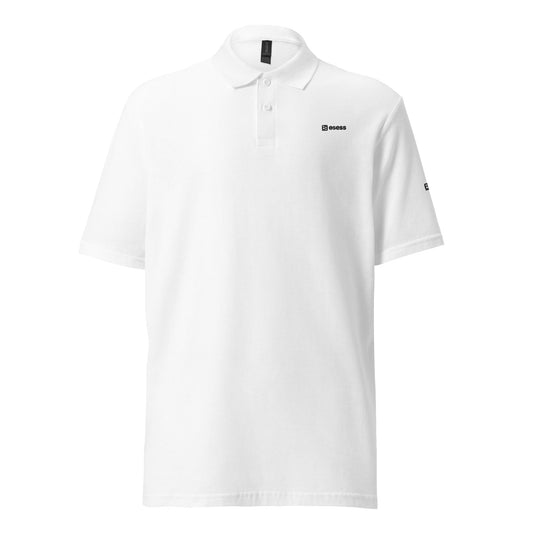 esess Unisex Pique Polo Shirt White